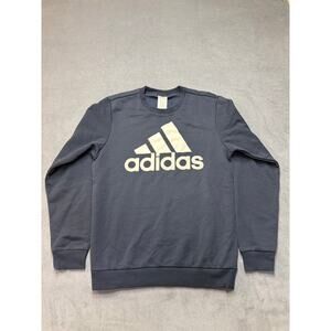 Adidas Men's Medium Navy Blue Big Logo  Crewneck Sweatshirt NEW